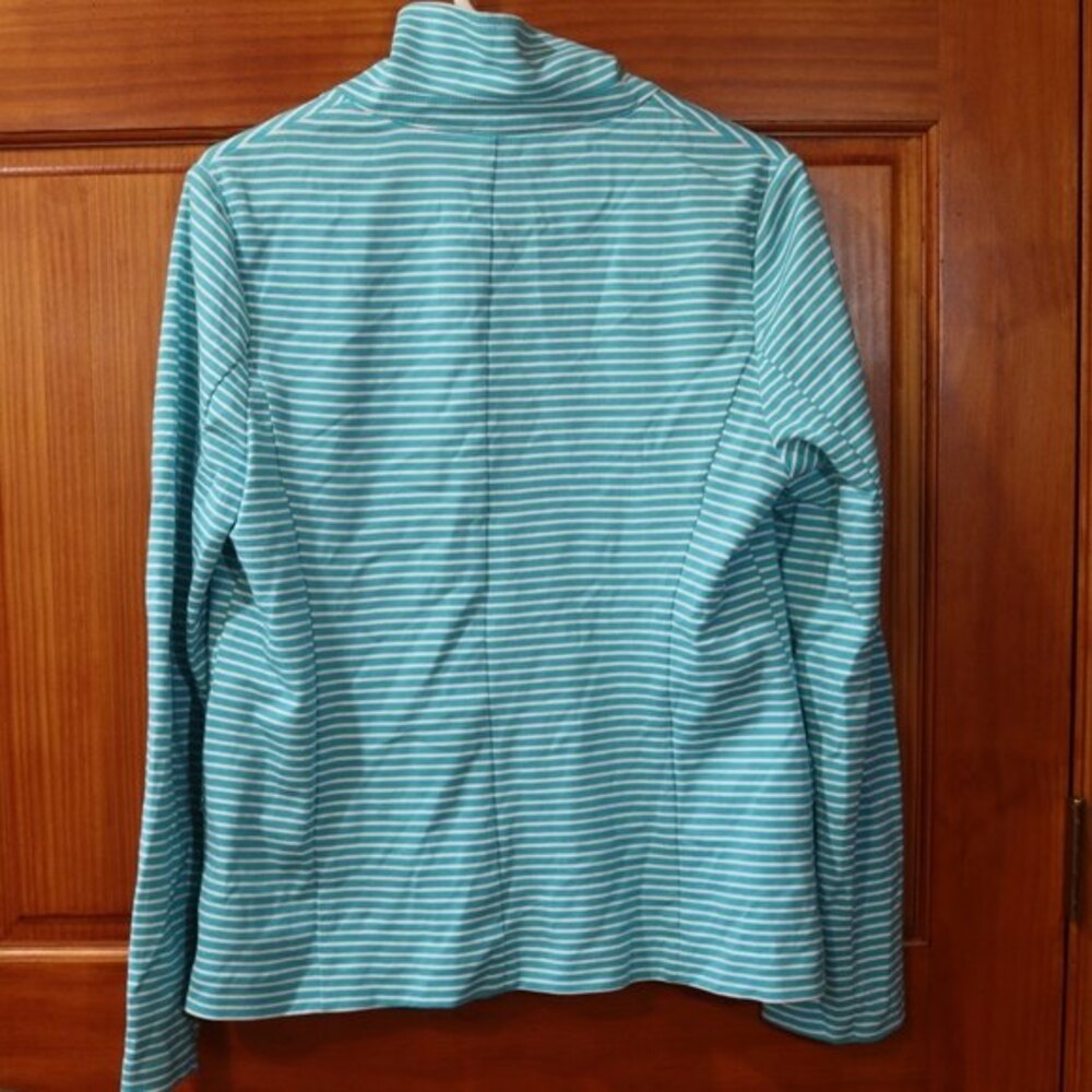 Talbots Blue & White Striped Button Front Lightweight Knit Cardigan LG - Picture 10 of 14